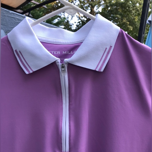Women’s Peter Millar Chrissie short sleeve golf polo, small,lavender purple polo - Picture 8 of 15